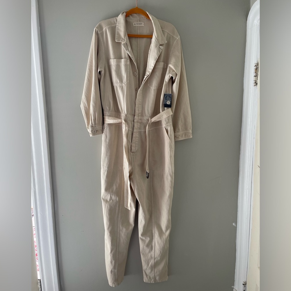 “Lucky Brand” tan jumpsuit size:xl